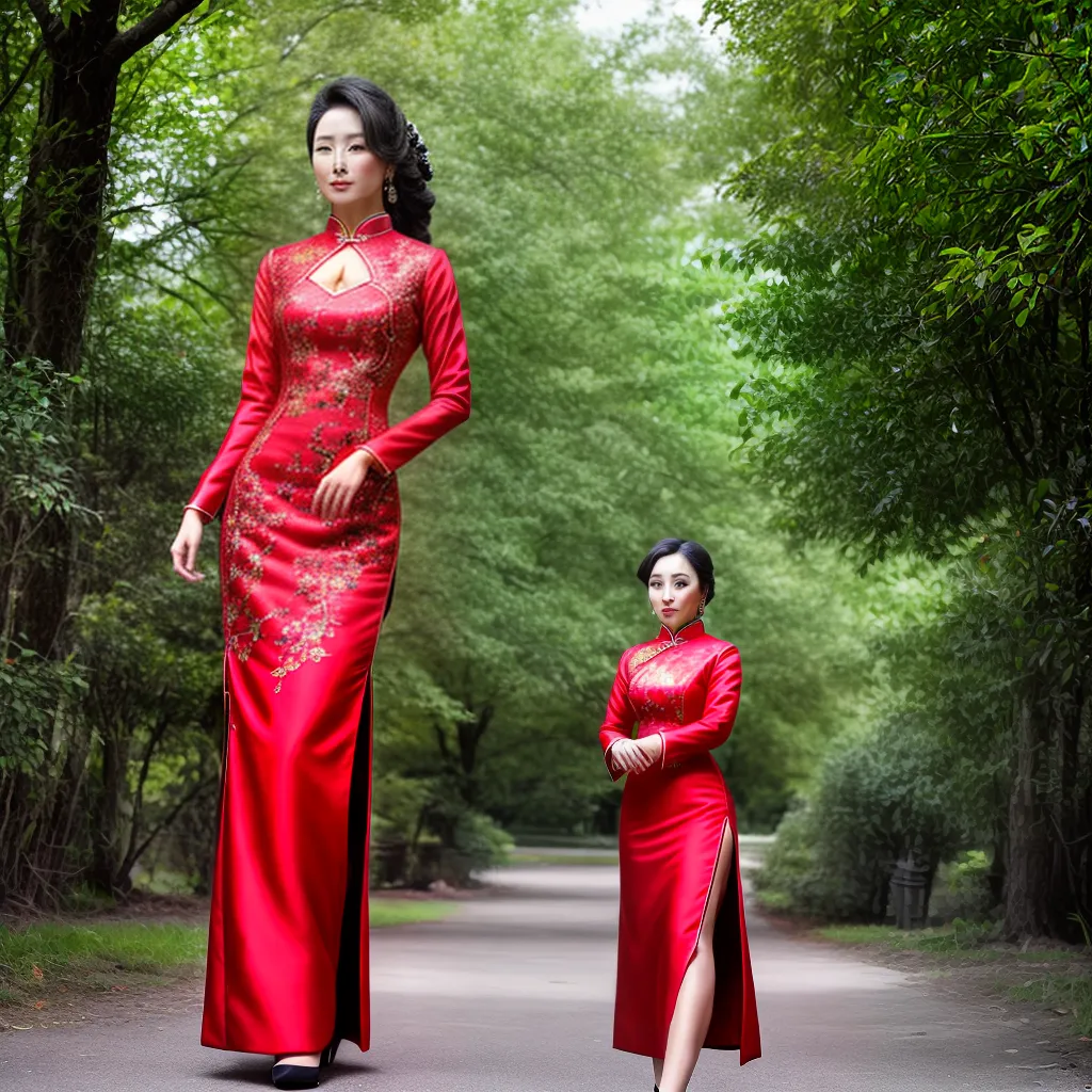 mulher qipao vermelho elegancia sensualidade 1
