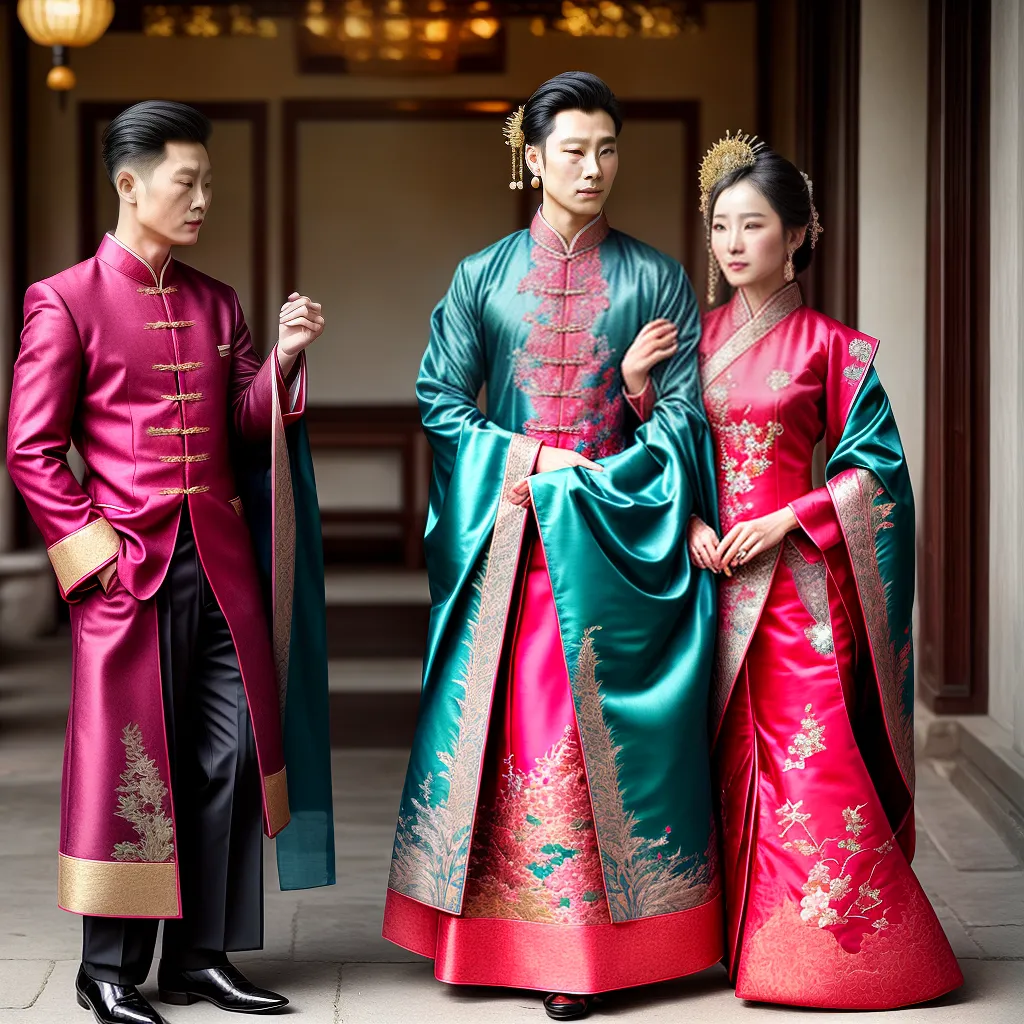 casal tangzhuang elegante tradicional casal tangzhuang elegante tradicional