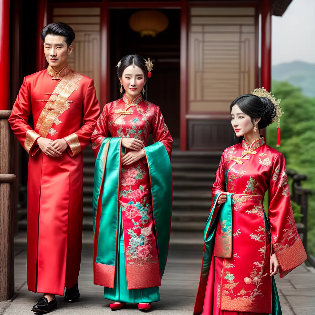 casal tangzhuang vestimenta chinesa casal tangzhuang vestimenta chinesa