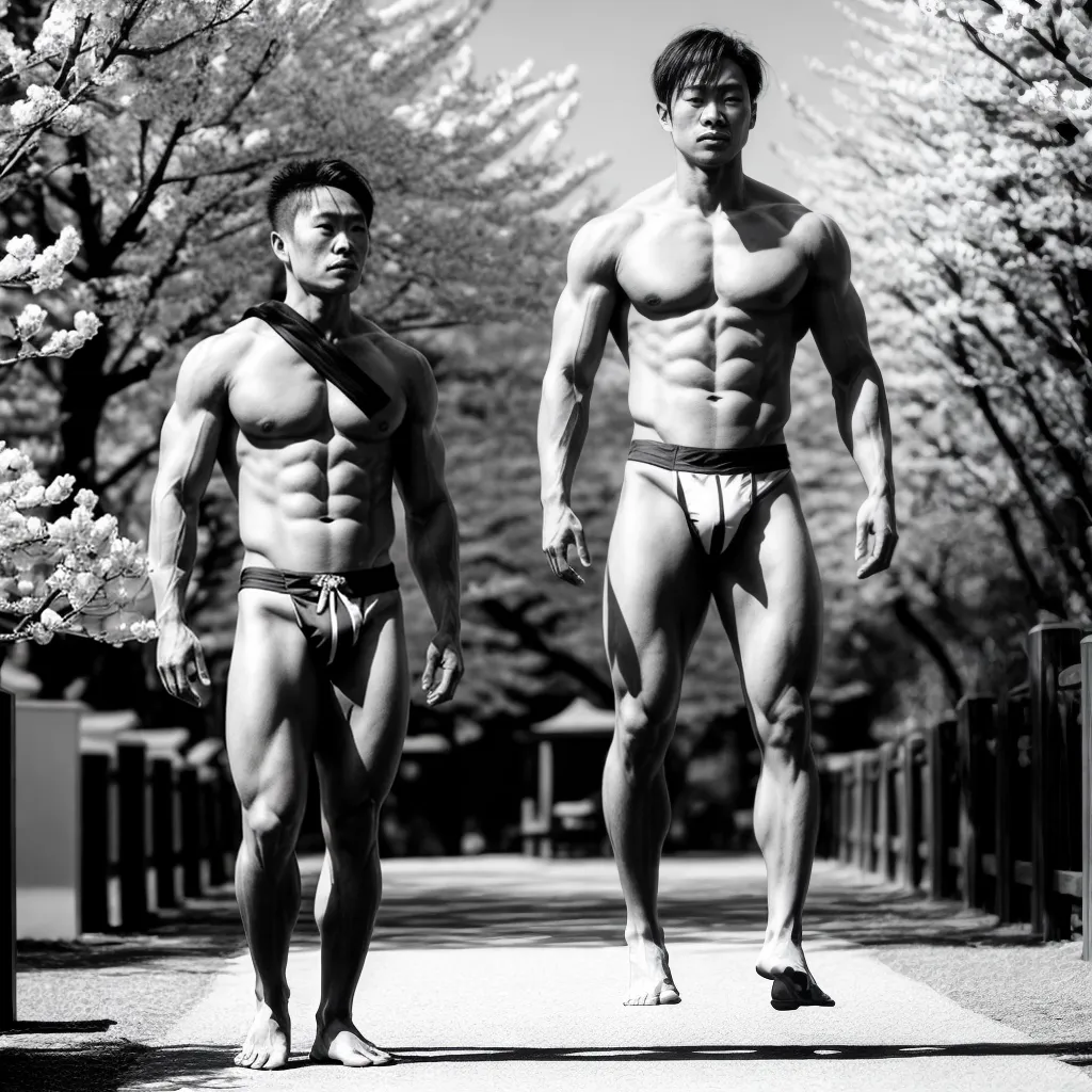 homem japones tradicional fundoshi cerejeiras