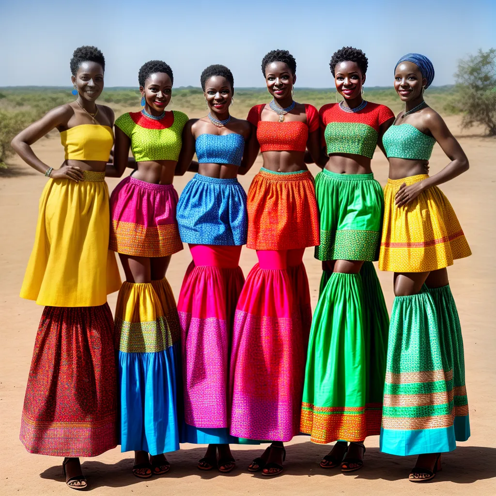 mulheres angolanas saias pano coloridas