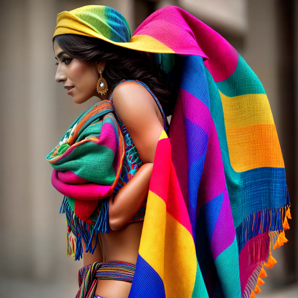 mulher rebozo colorido heranca