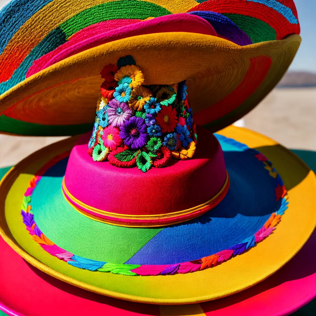 sombrero mexicano bordado colorido 3 sombrero mexicano bordado colorido 3