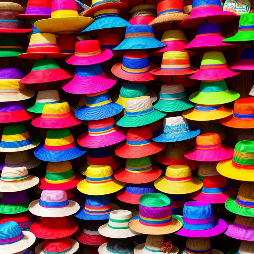 sombreros mexicanos coloridos prateleira