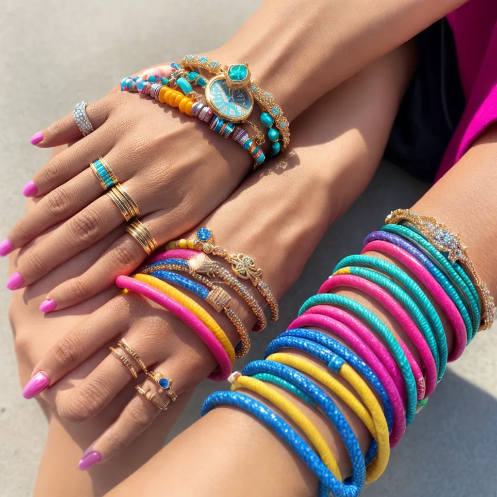 mao mulher pulseiras coloridas mao mulher pulseiras coloridas