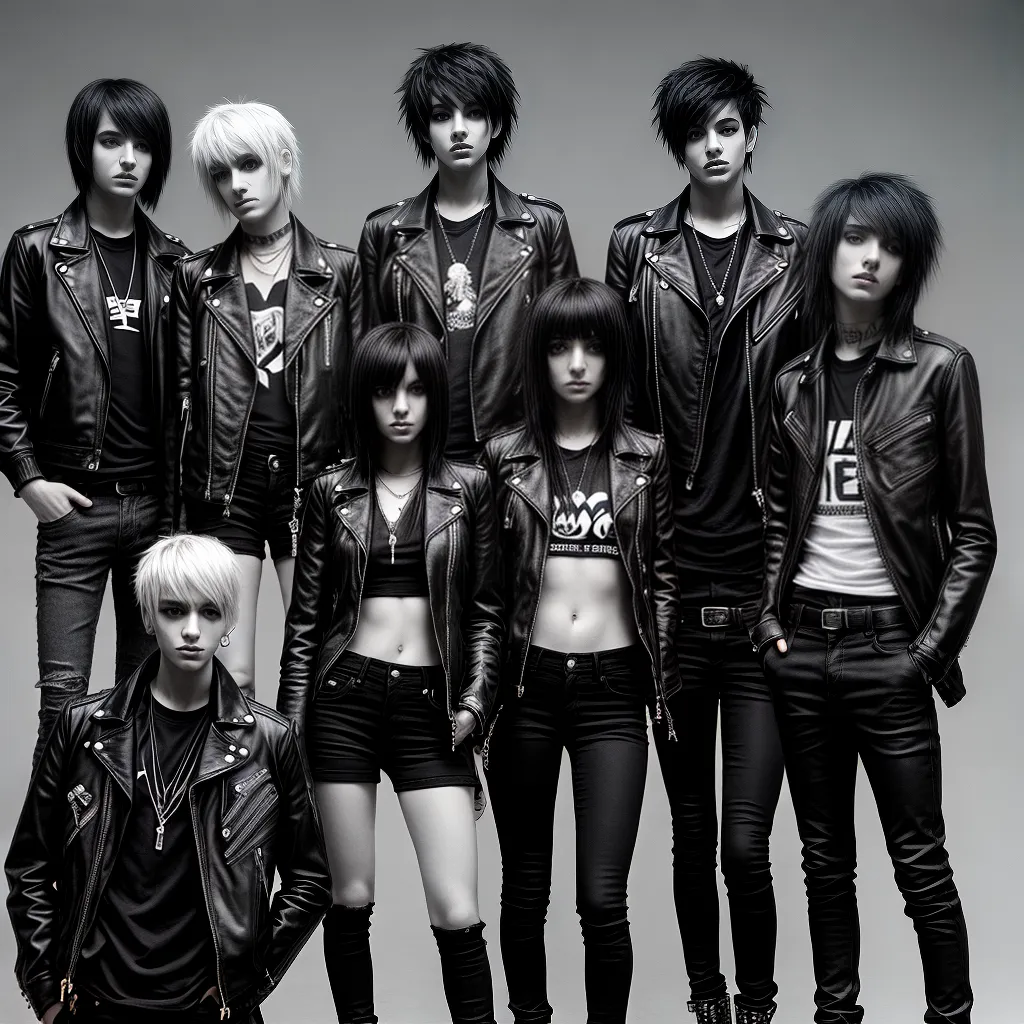 grupo jovens emo estilo alternativo
