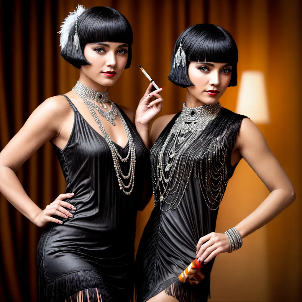 flapper glamour preto branco