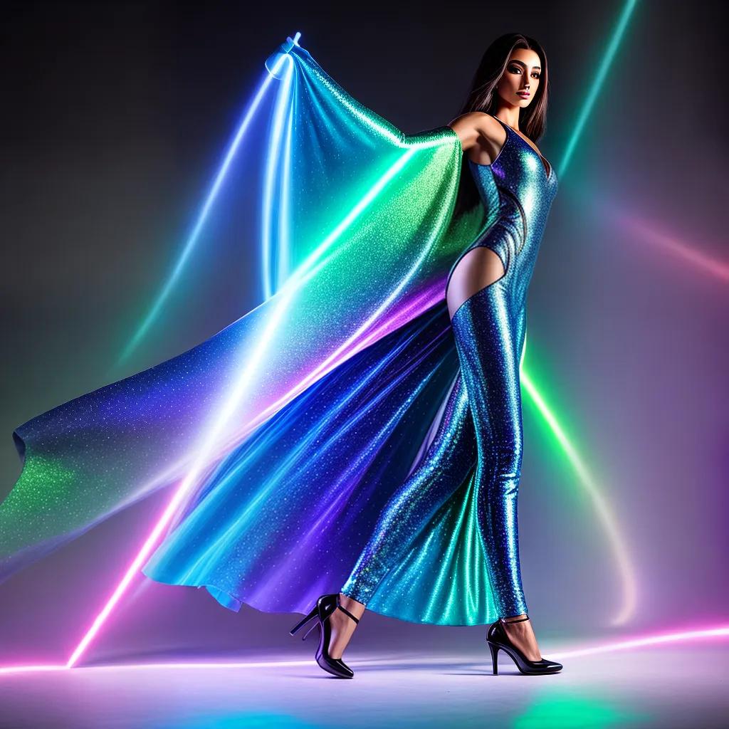 vestido holografico futurista inovacao