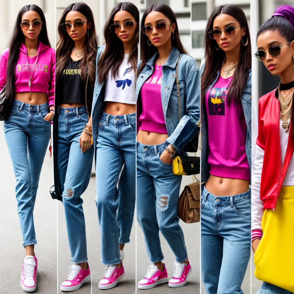 moda anos 2000 jeans bling sneakers