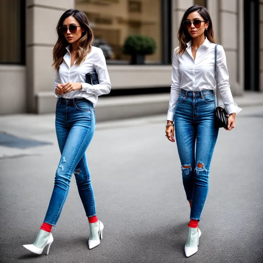 mulher estilosa jeans camisa blazer 1 mulher estilosa jeans camisa blazer 1
