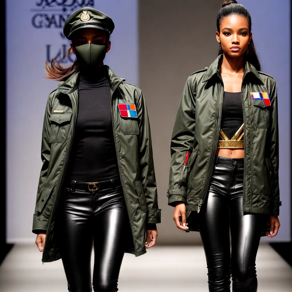 desfile moda militar oliva camuflado