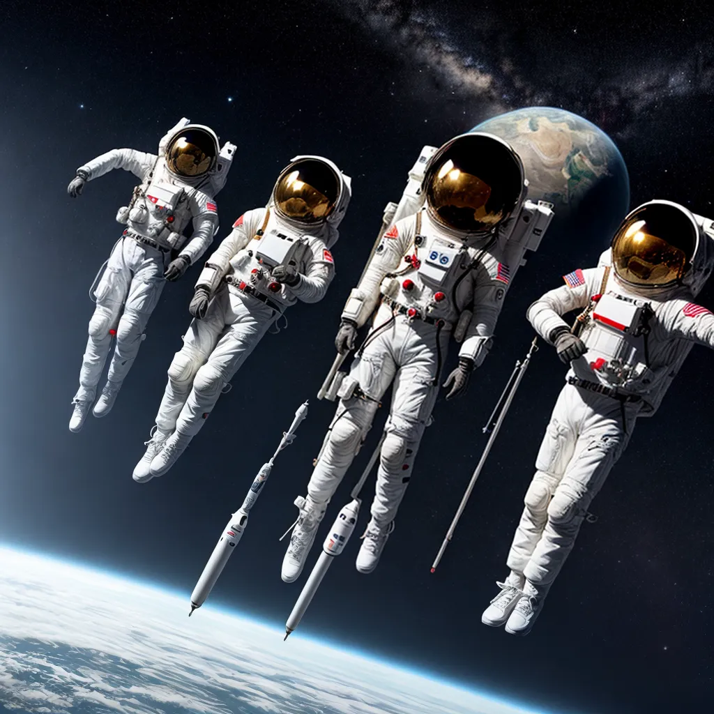 astronautas trajes espaciais futuristas