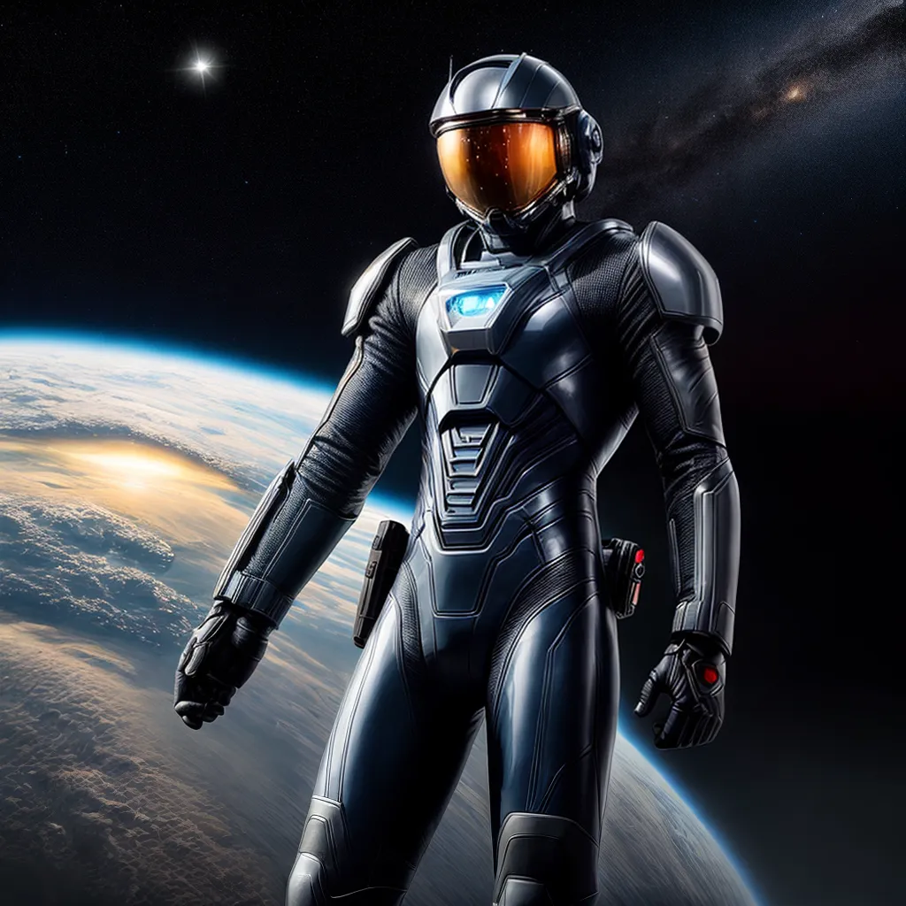 traje espacial futurista astronauta