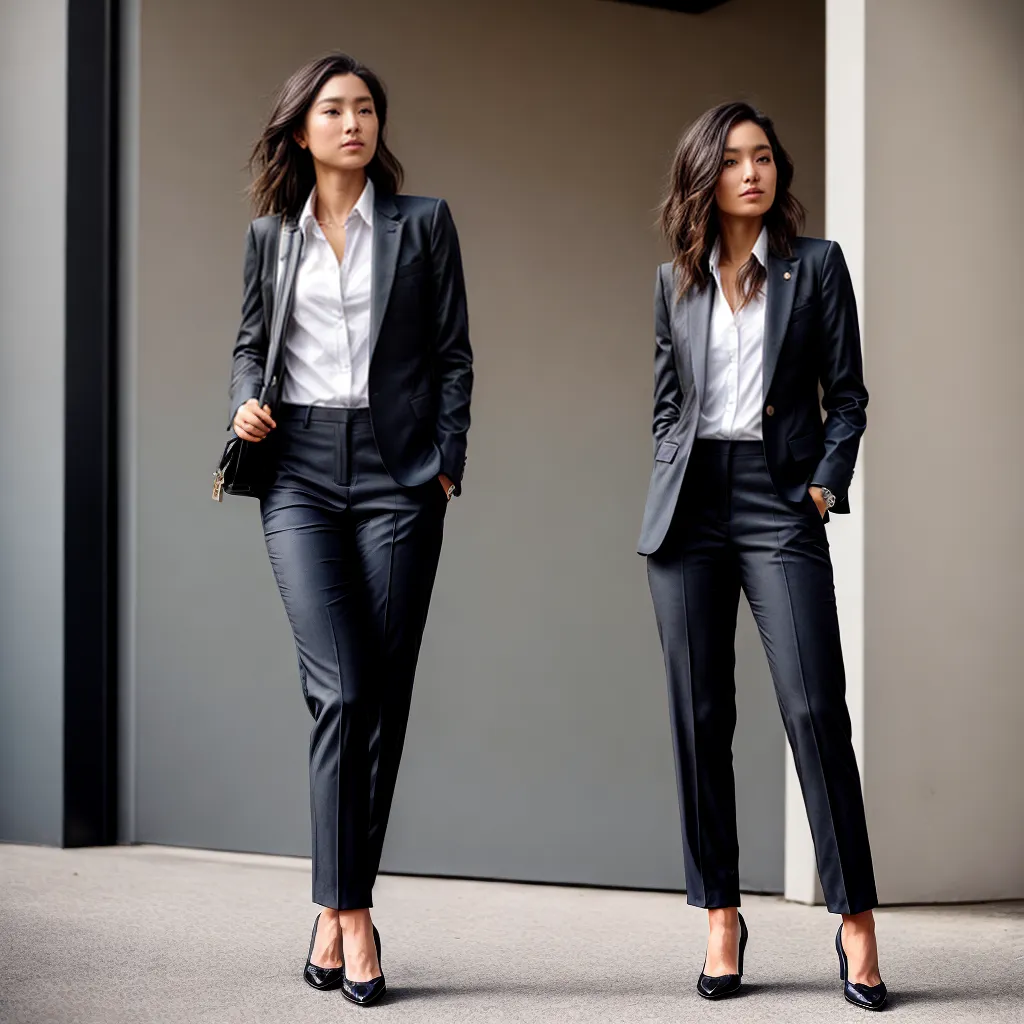 mulher estilosa blazer calca