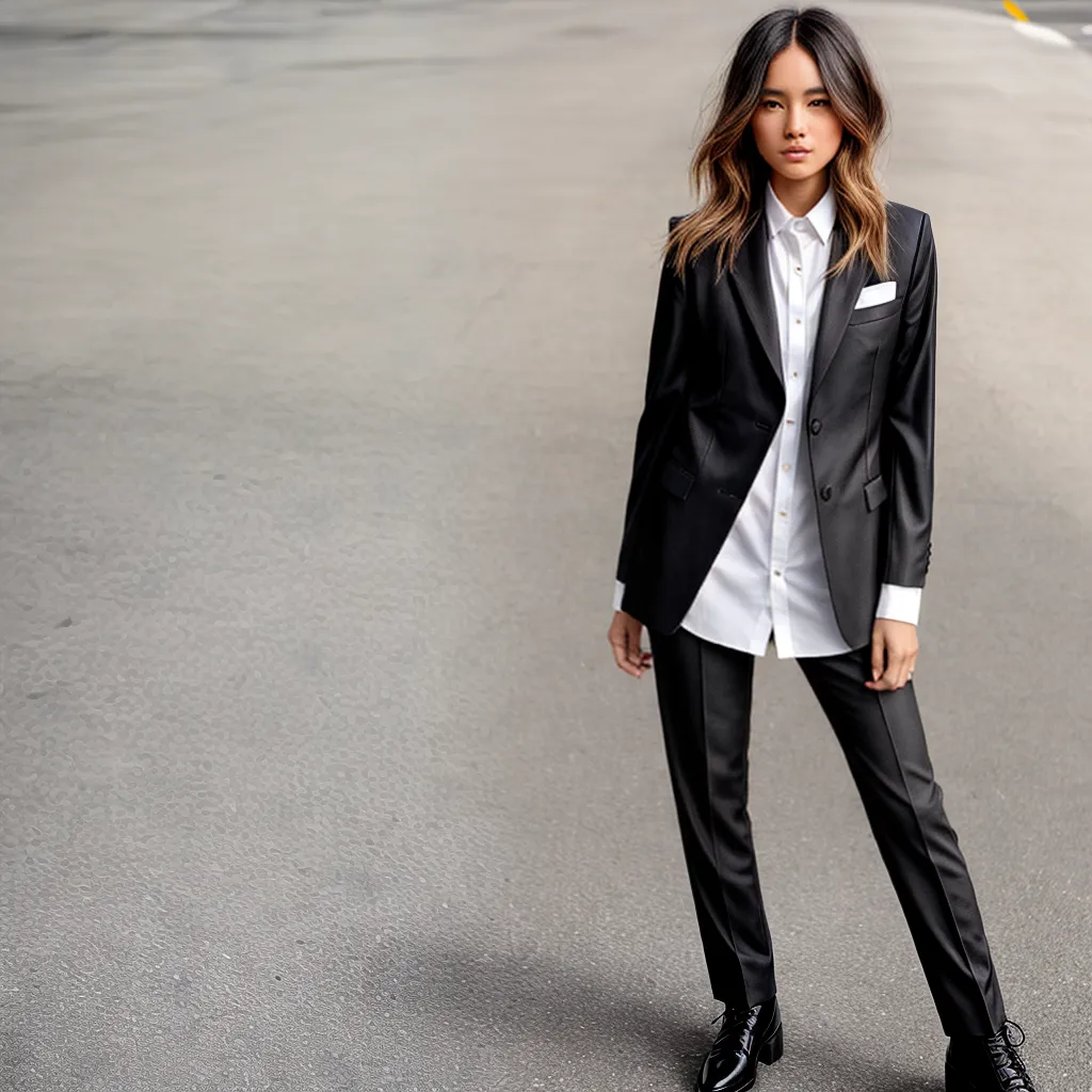 look tomboy estiloso preto branco