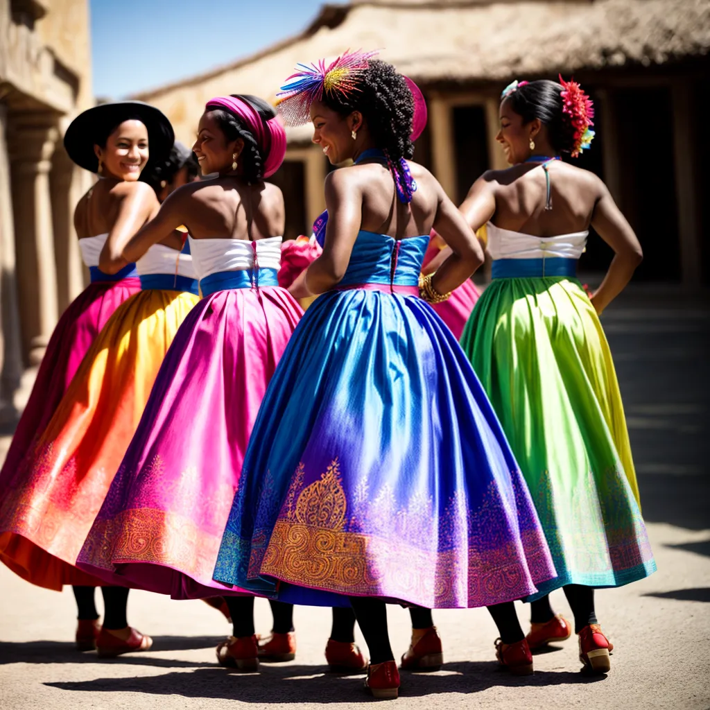 mulheres dancando carimbo saias coloridas