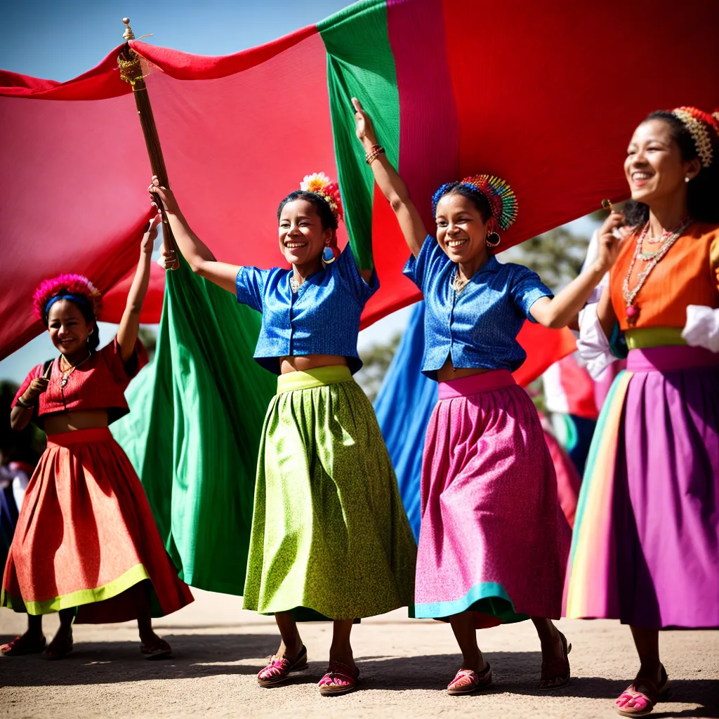 mulheres carimbo danca saias coloridas