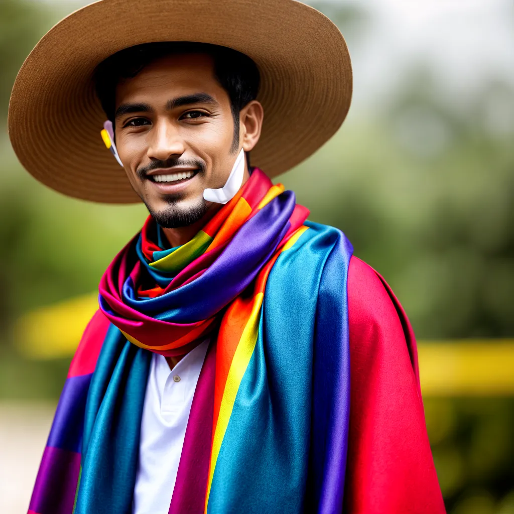 homem gaucho scarf colorido elegante