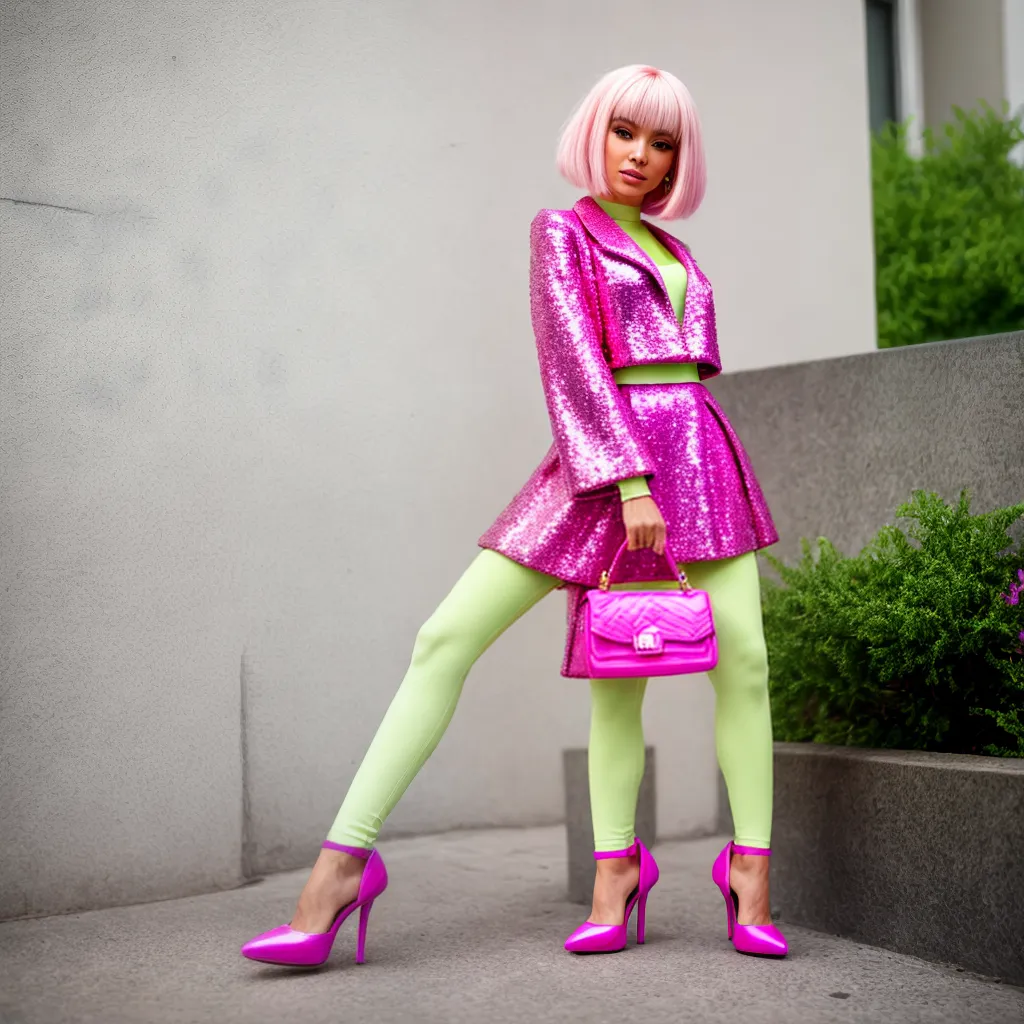 look barbie rosa brilho salto look barbie rosa brilho salto