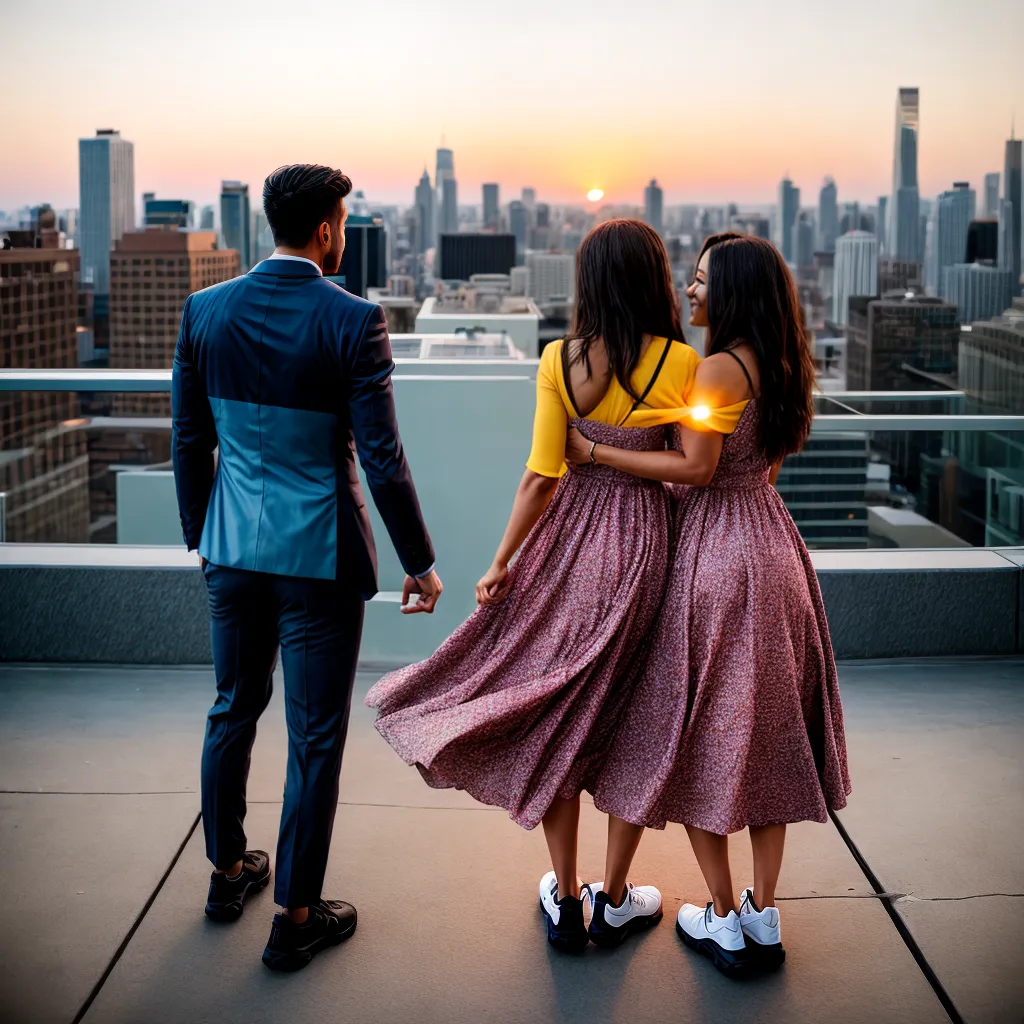 casal romantico por do sol urbano