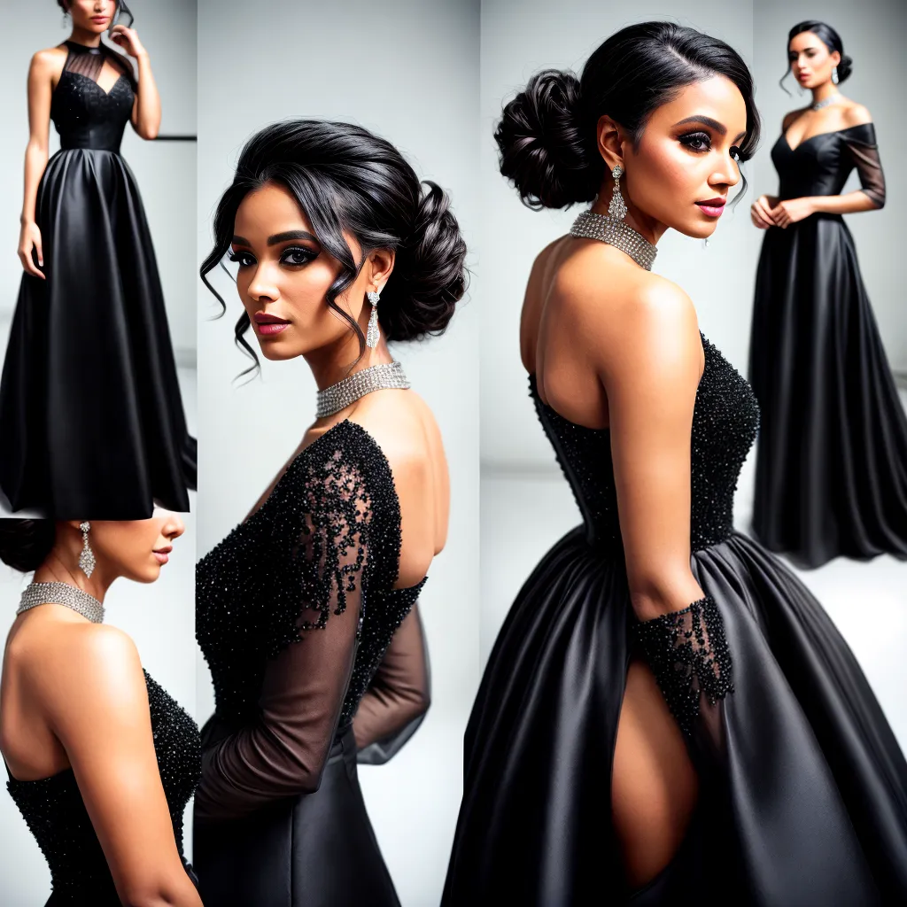 vestido noite preto elegante chique