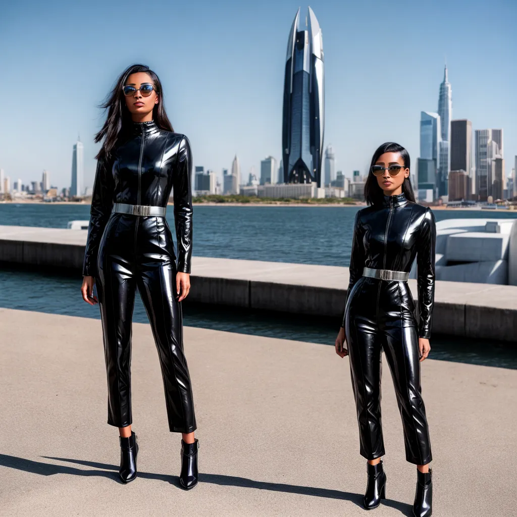 modelo jumpsuit metalico retro futurista
