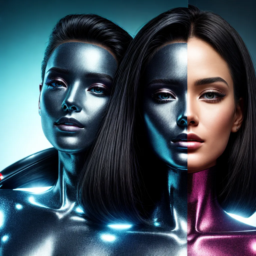 rosto mulher futurista chip beleza rosto mulher futurista chip beleza