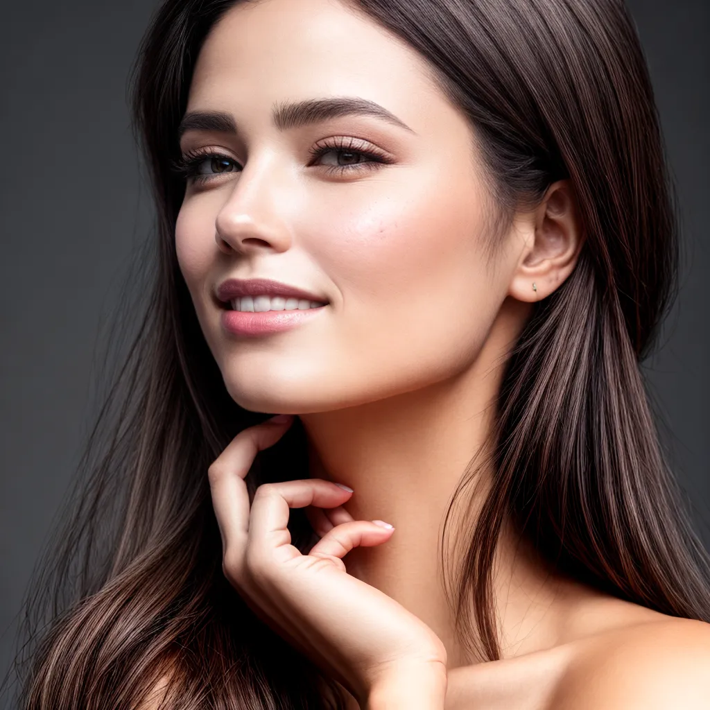 rosto mulher pele lisa feliz