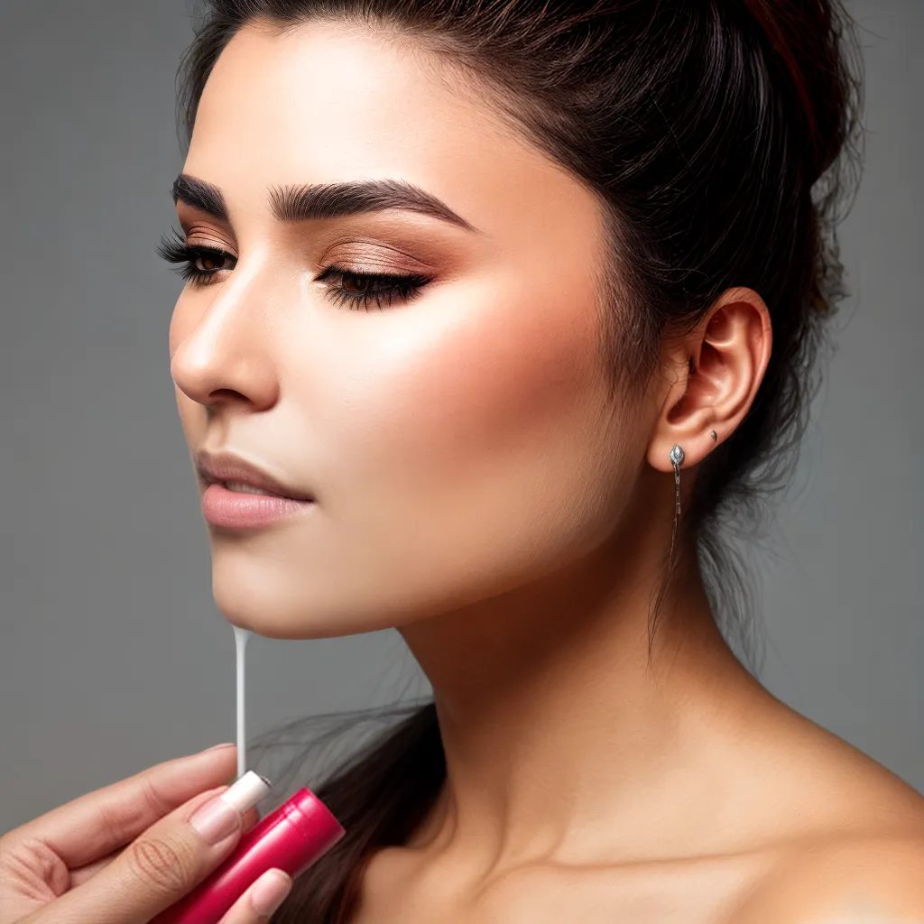 mulher aplicando hidratante labial