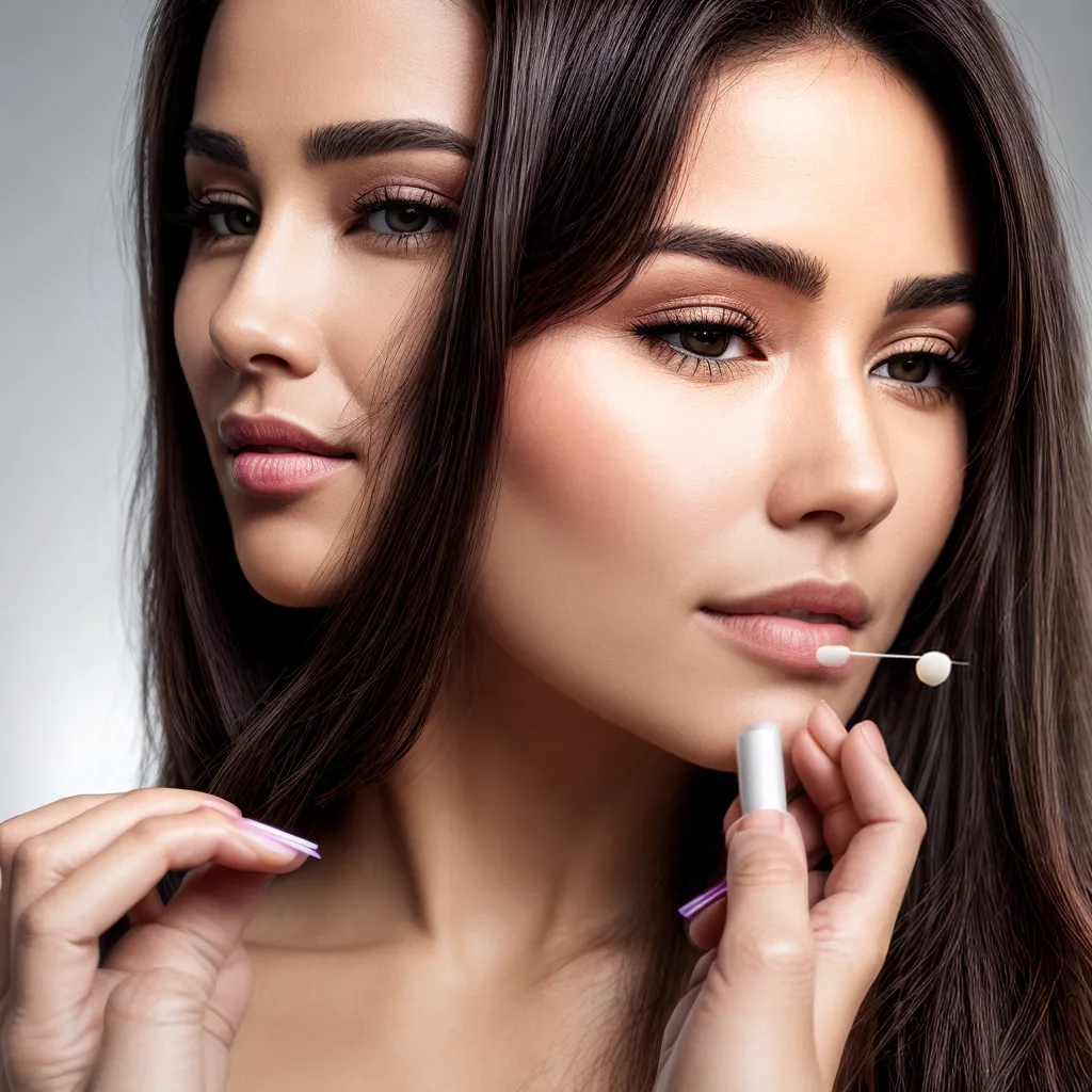 mulher aplicando balm labial