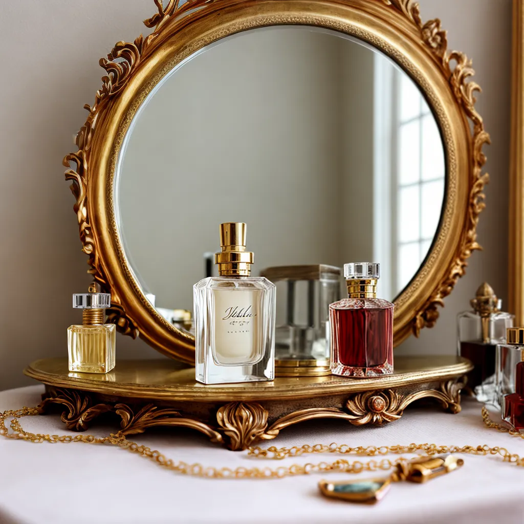 penteadeira vintage perfume joias