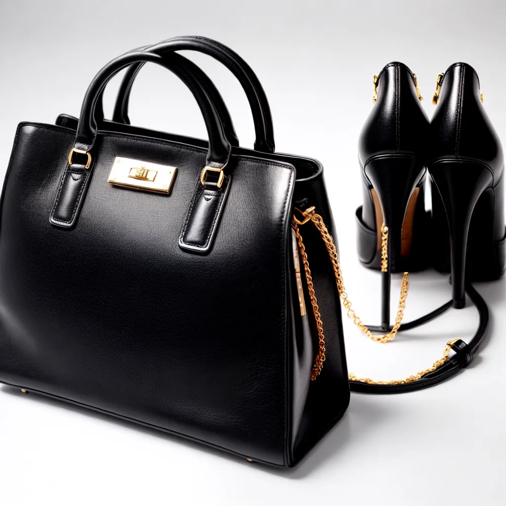 bolsa couro preta sapato preto colar ouro