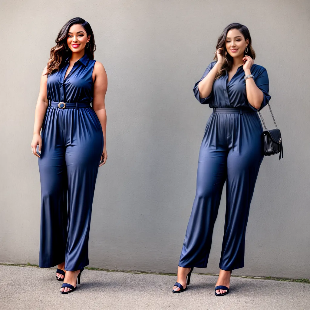 mulher plus size estilosa jumpsuit empoderamento