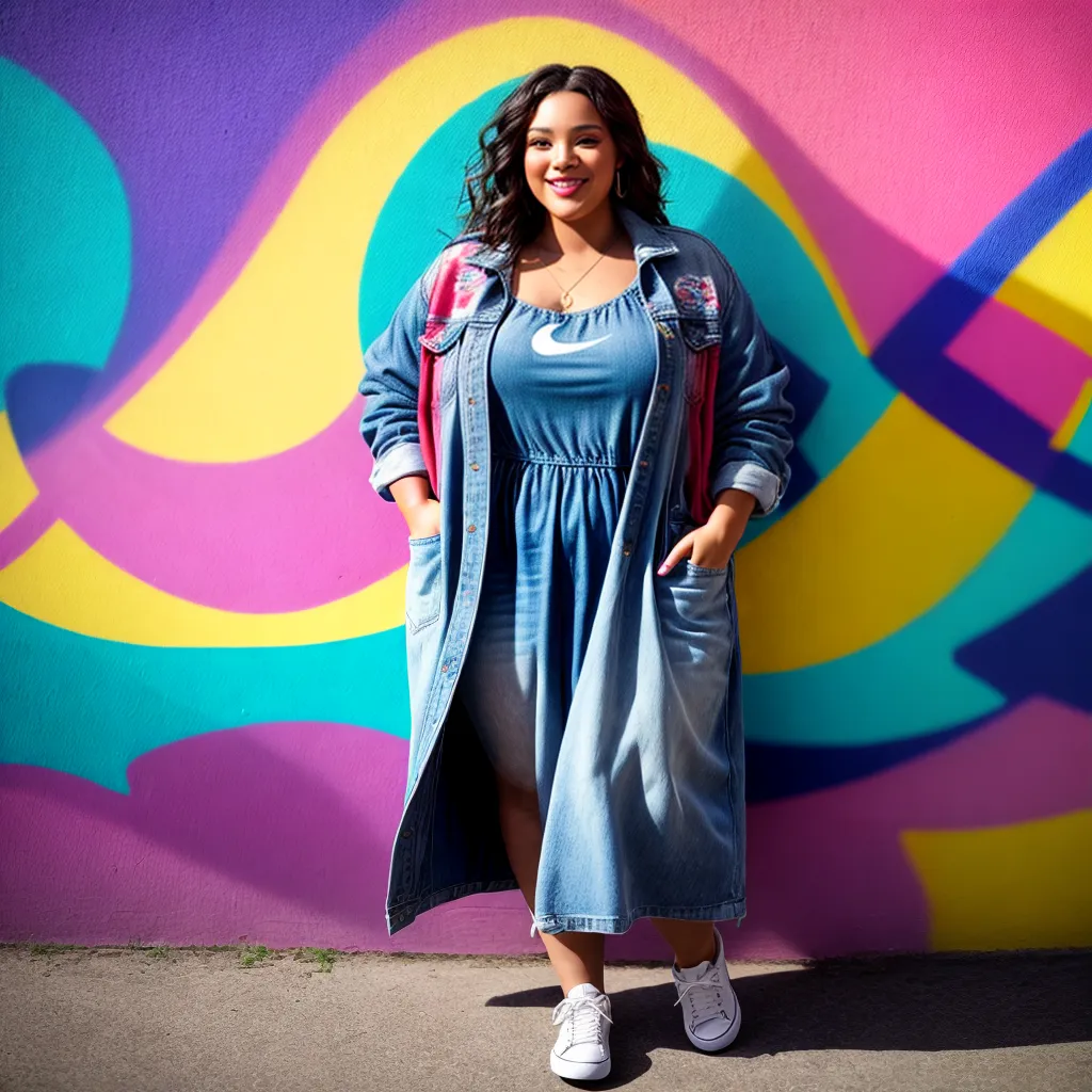 mulher plus size empoderada grafite