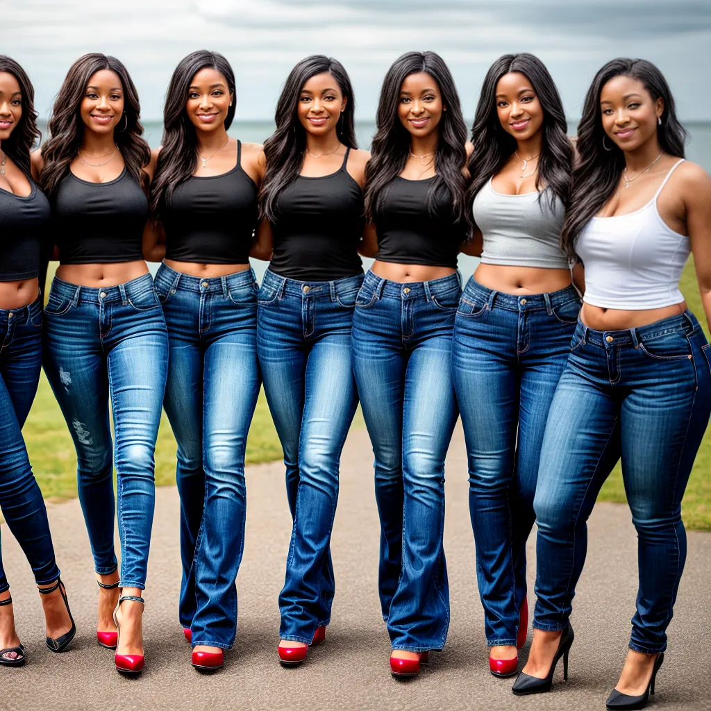 grupo diverso jeans corpos estilos