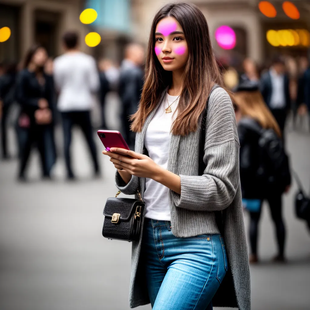 mulher smartphone icones midia social