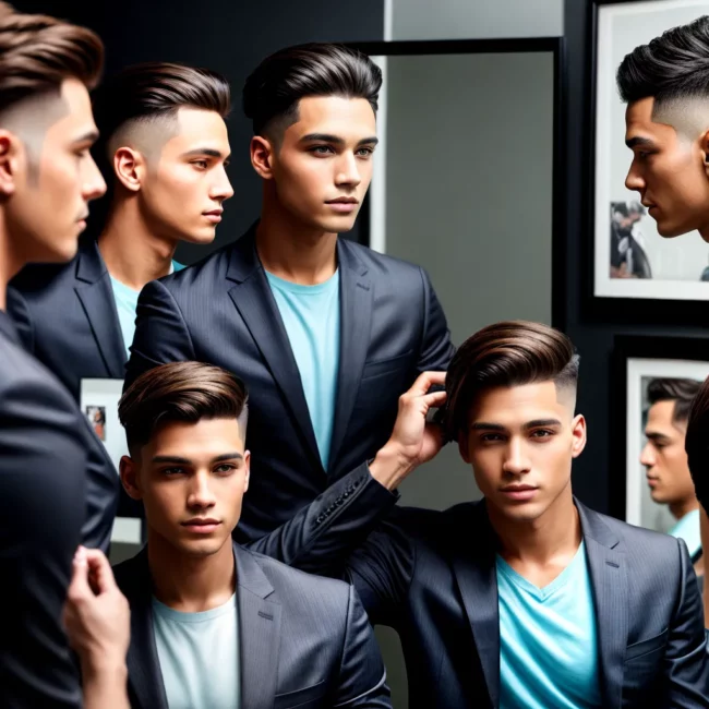 homem estiloso pente espelho cortes cabelo homem estiloso pente espelho cortes cabelo