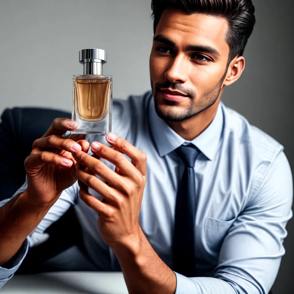 homem escolhendo perfume duas opcoes