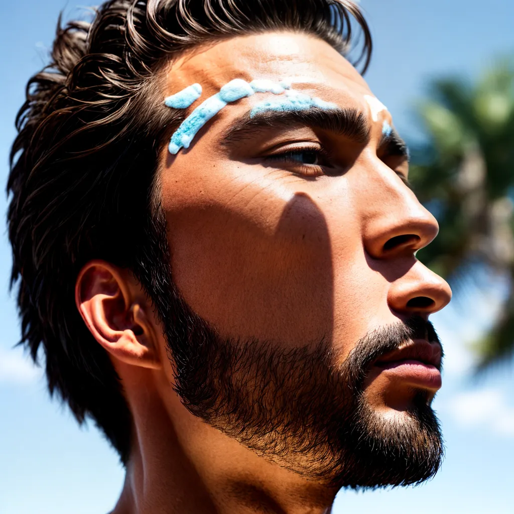 homem cuidado pele azul ceu