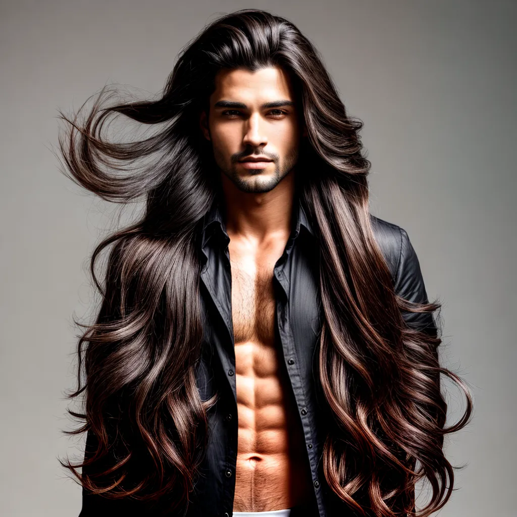 homem estiloso cabelo longo