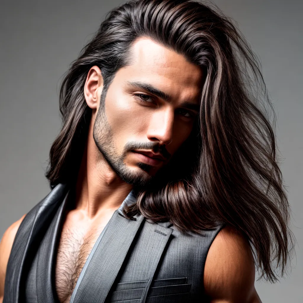 homem estiloso cabelo longo 2