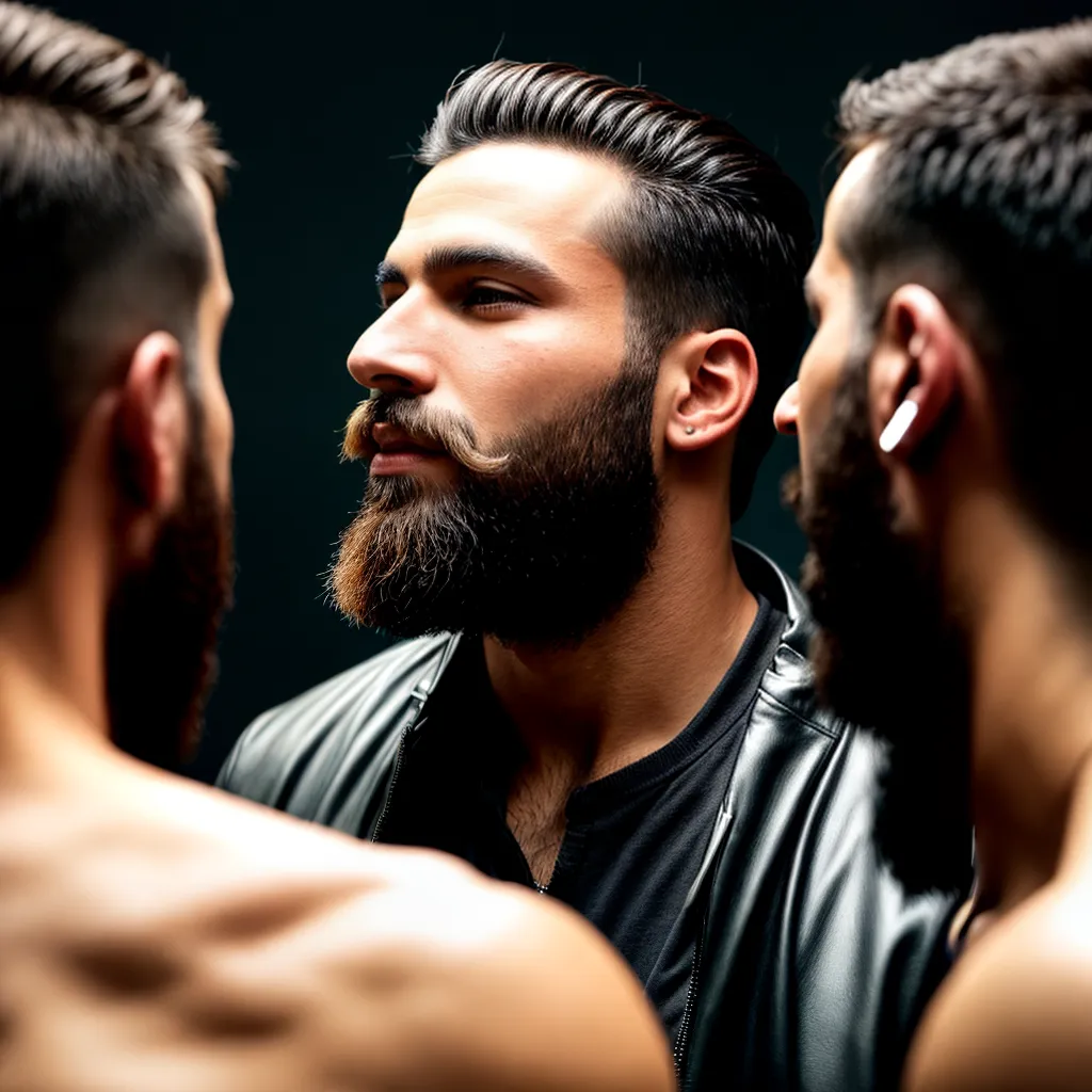 homem barba oleo cuidados espelho
