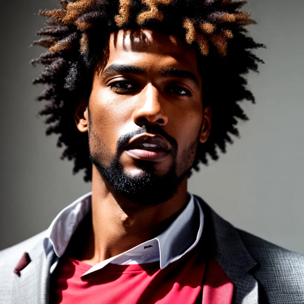 homem estiloso cabelo afro traje homem estiloso cabelo afro traje