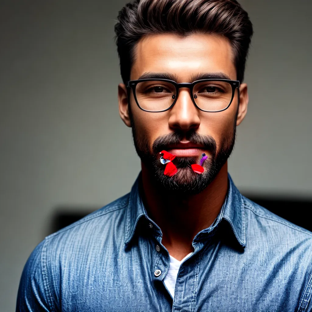 homem sorridente barba estiloso