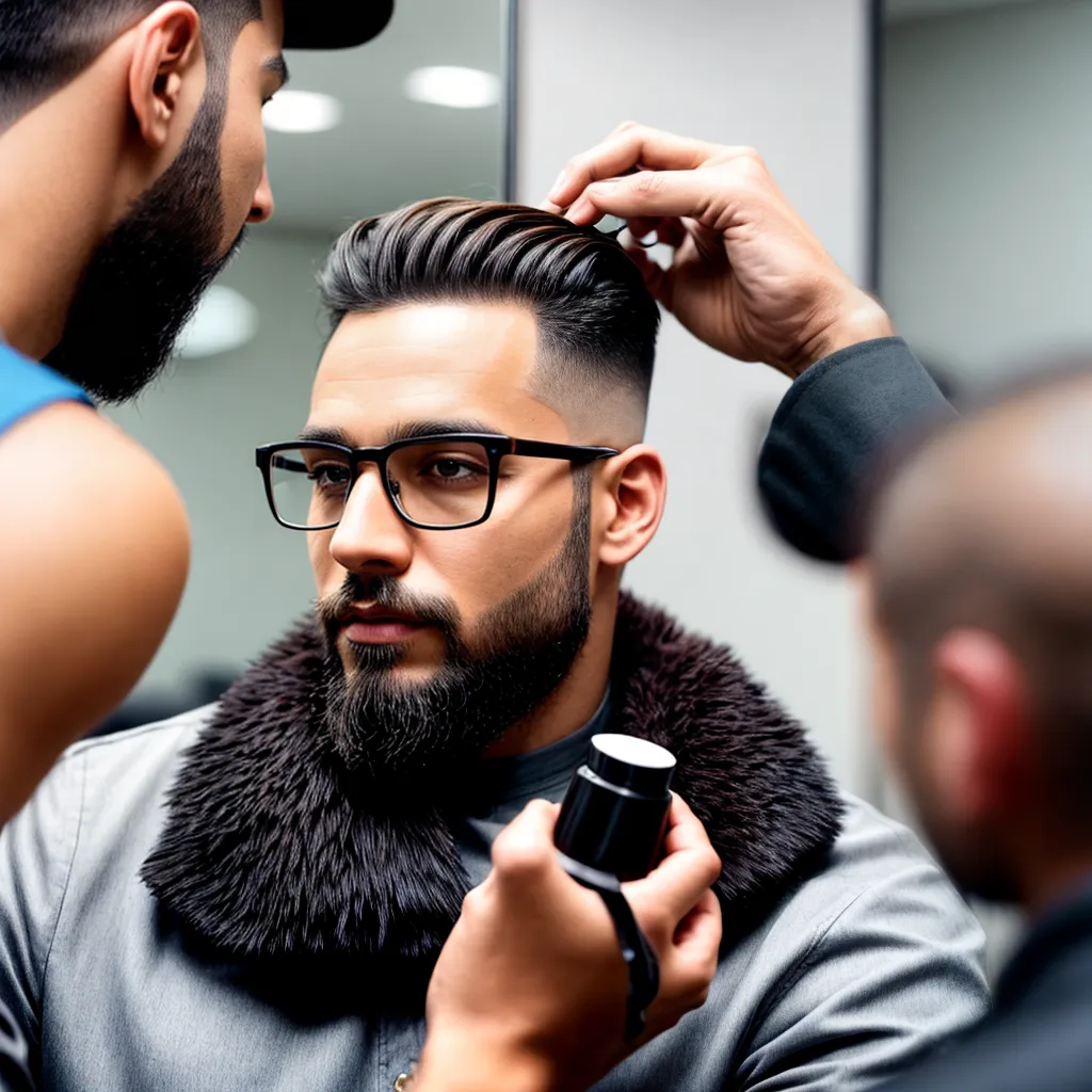 homem estiloso cabelo barba espelho homem estiloso cabelo barba espelho