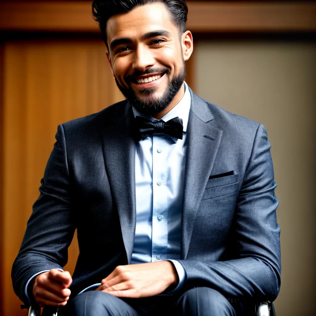 homem estiloso sorrindo cadeira de rodas