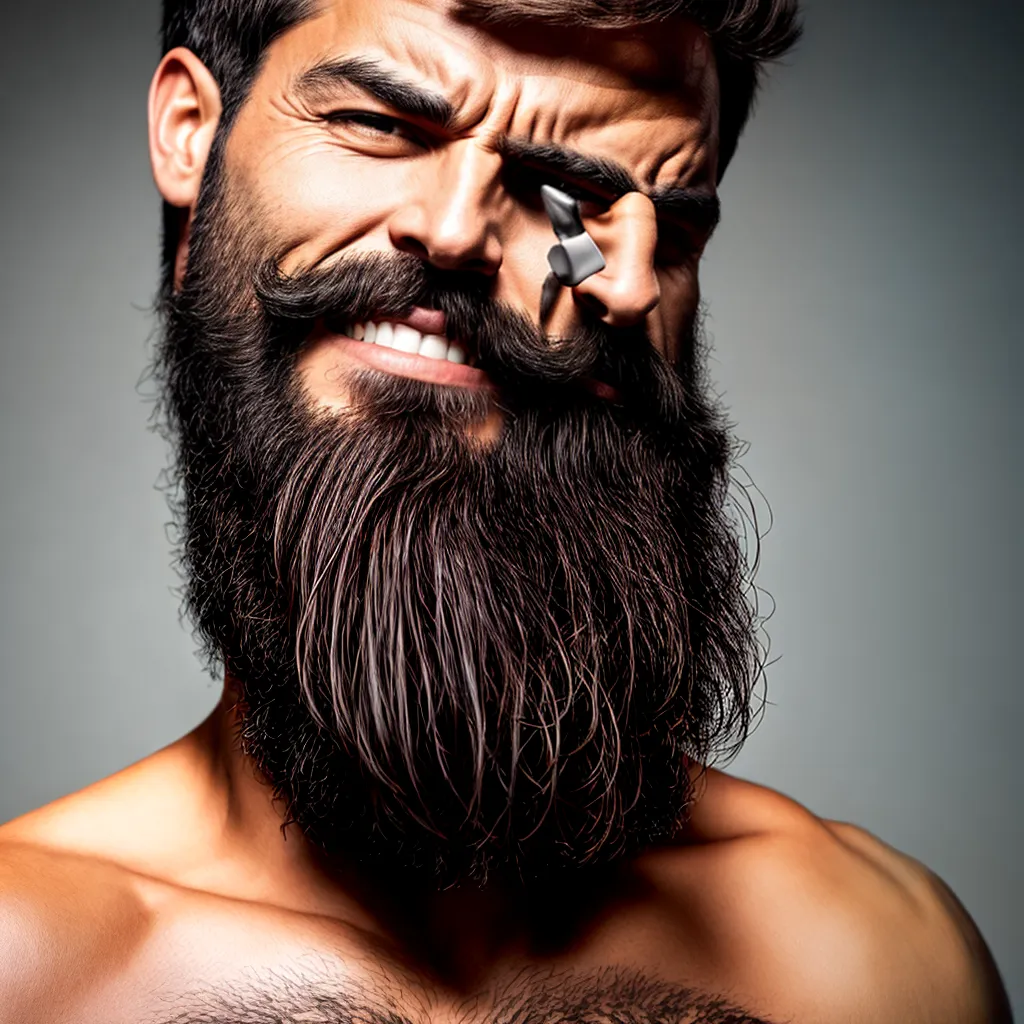 homem sorridente pos barba elegante