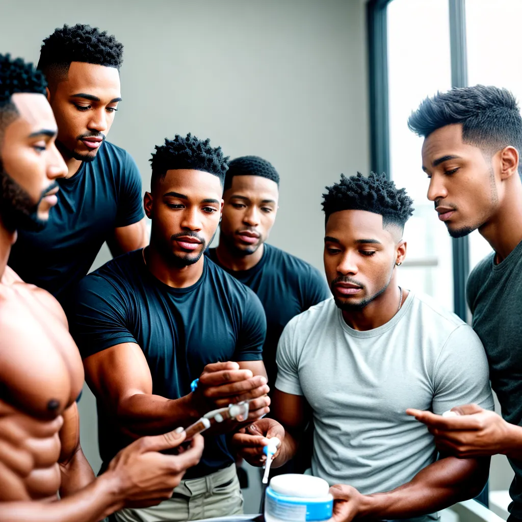 homens diversos analisando limpeza facial homens diversos analisando limpeza facial