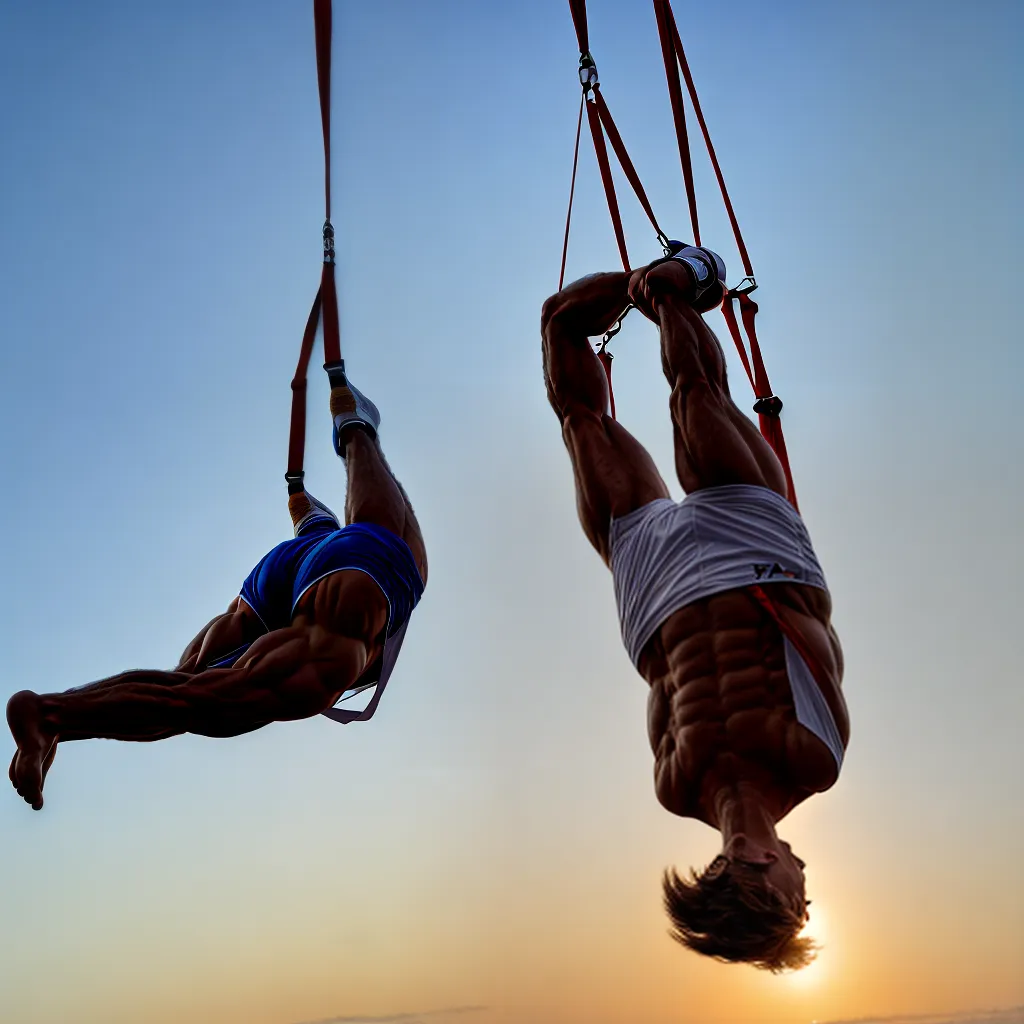 aerial yoga homem forte pose