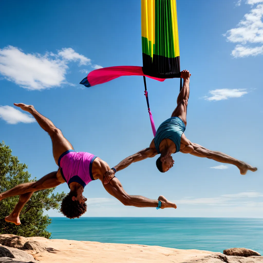 yoga aereo homem pose elegante